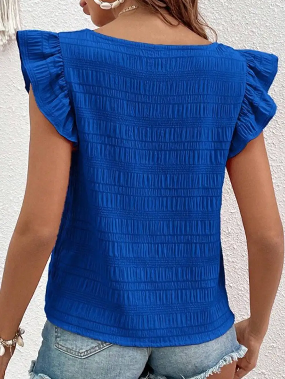 Square Neck Short Sleeves T Shirts Tee