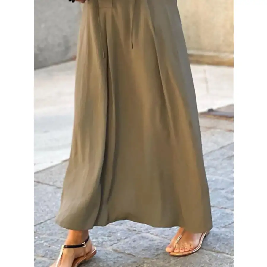 Full Size Solid Color Maxi Shirt Dress Plus Size