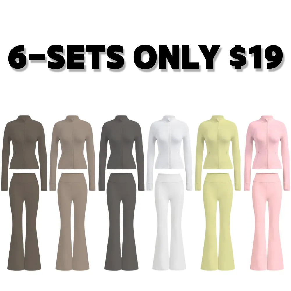 2PCS Slim-It BBL Jacket and Flare Leggings Daily Set