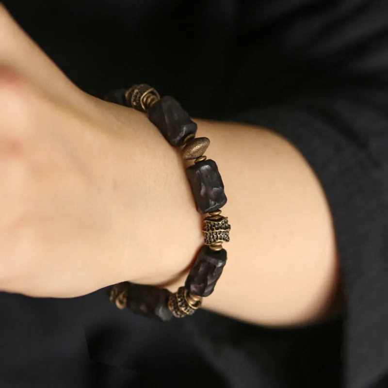 Ebony Wood Copper Bracelet