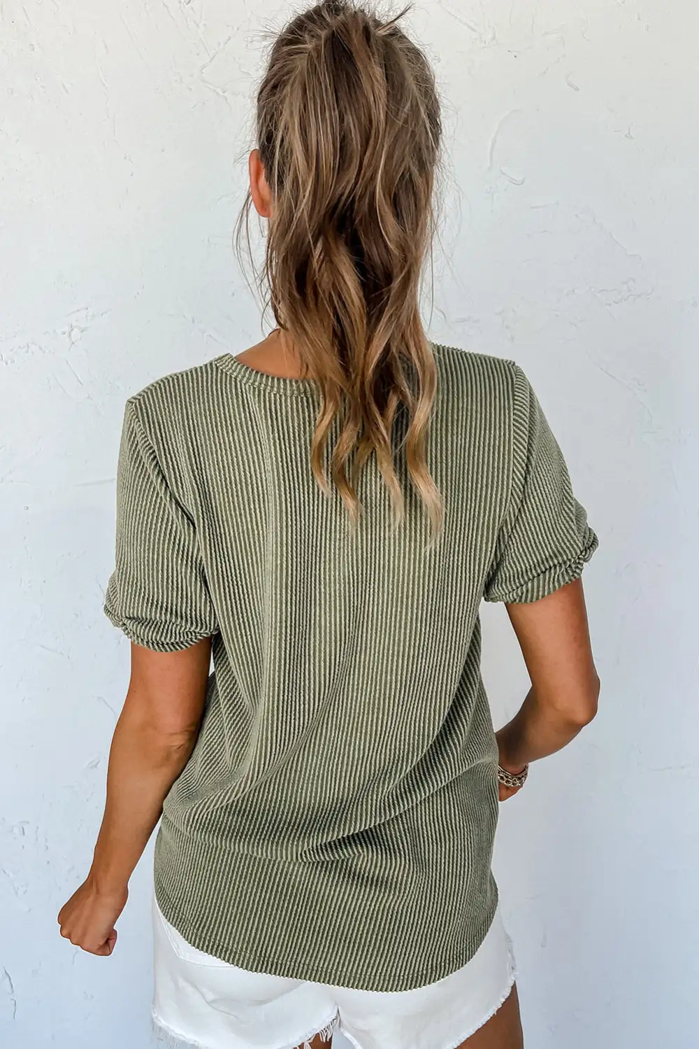 Laurel Green Twist Short Sleeve