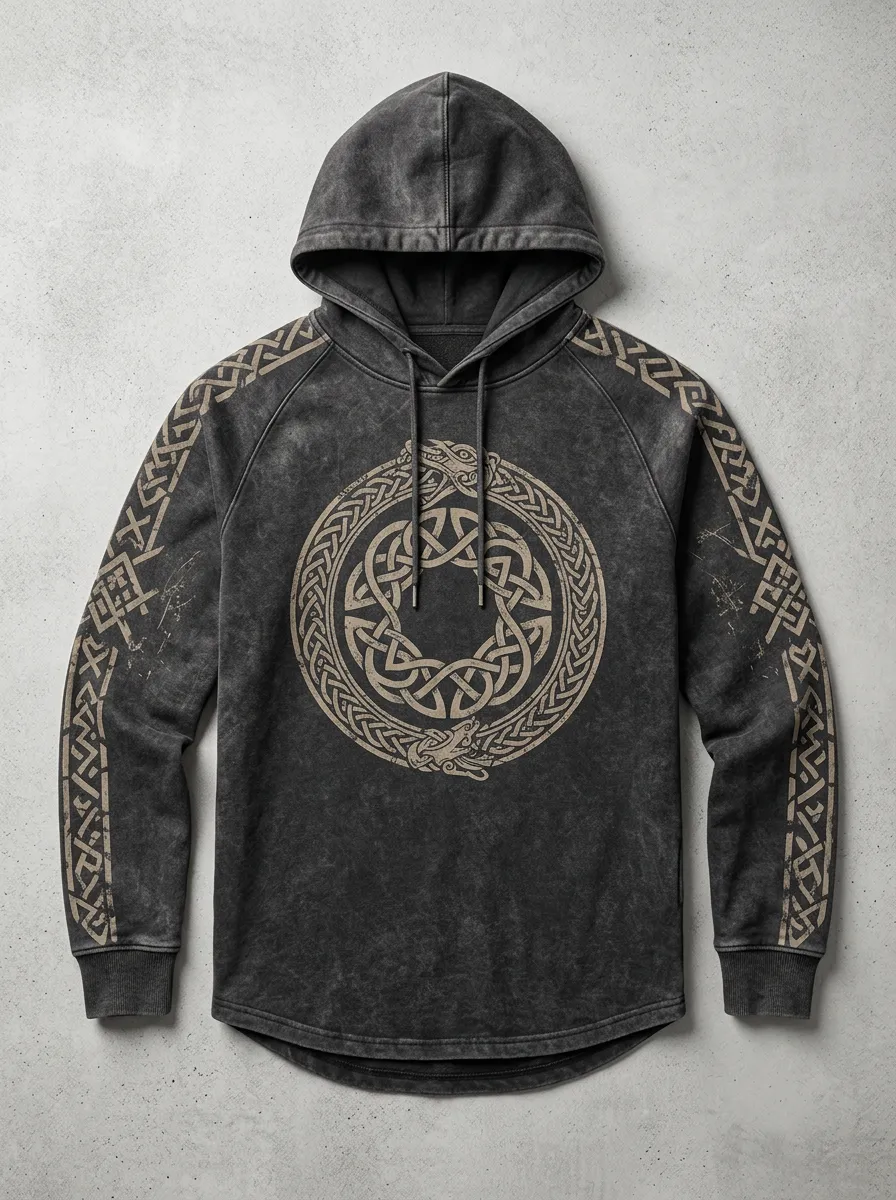 Men's Ouroboros Pullover Geometric Hoodie
