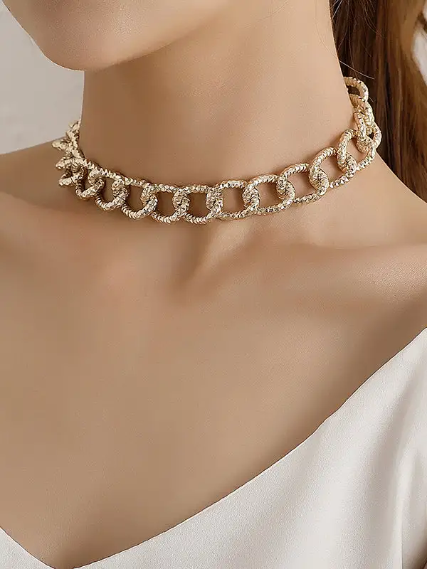Chain Geometric Cutout Dainty Necklace