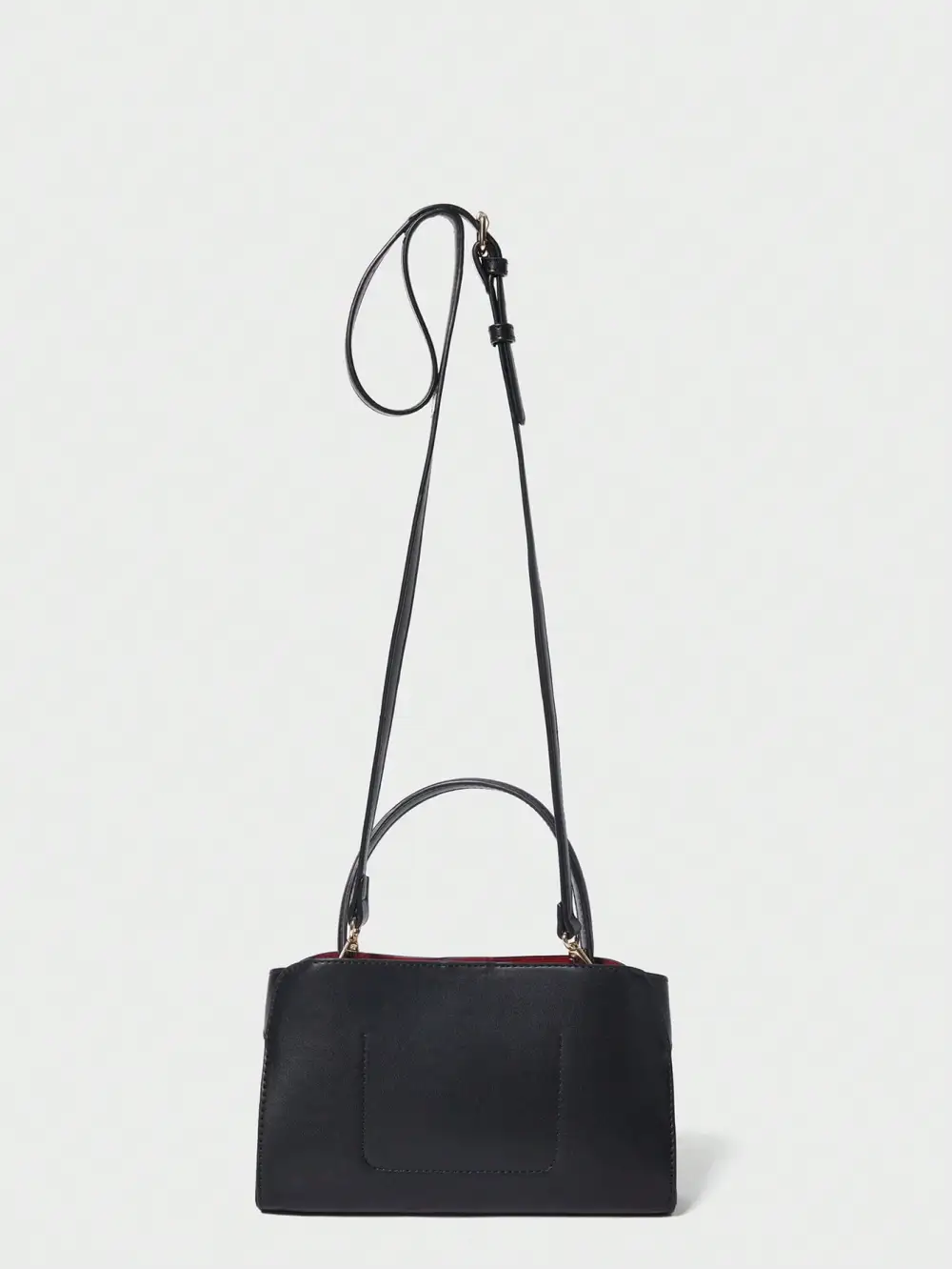 PU Leather Buckle Spiked Top Handle Bag