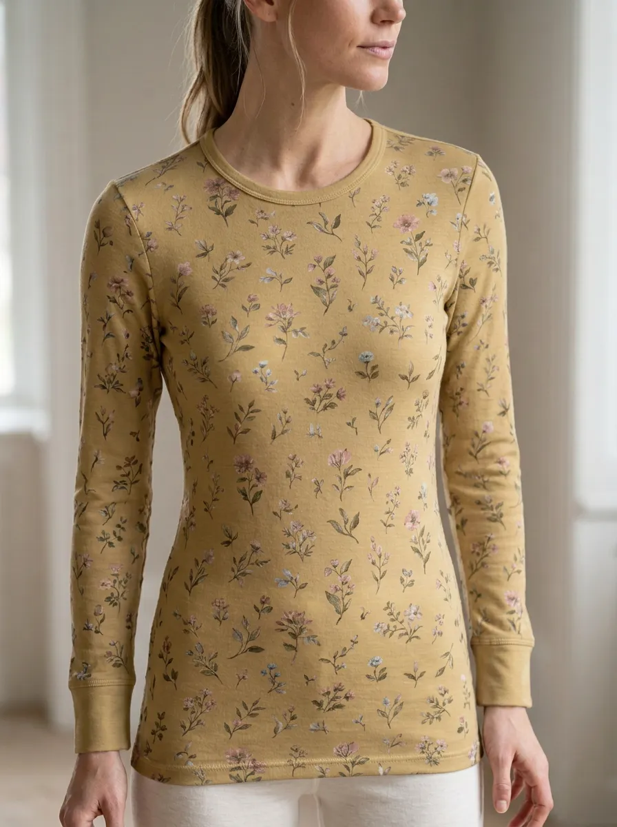 Women's Daisy Sprig Long Sleeve Thermal Top