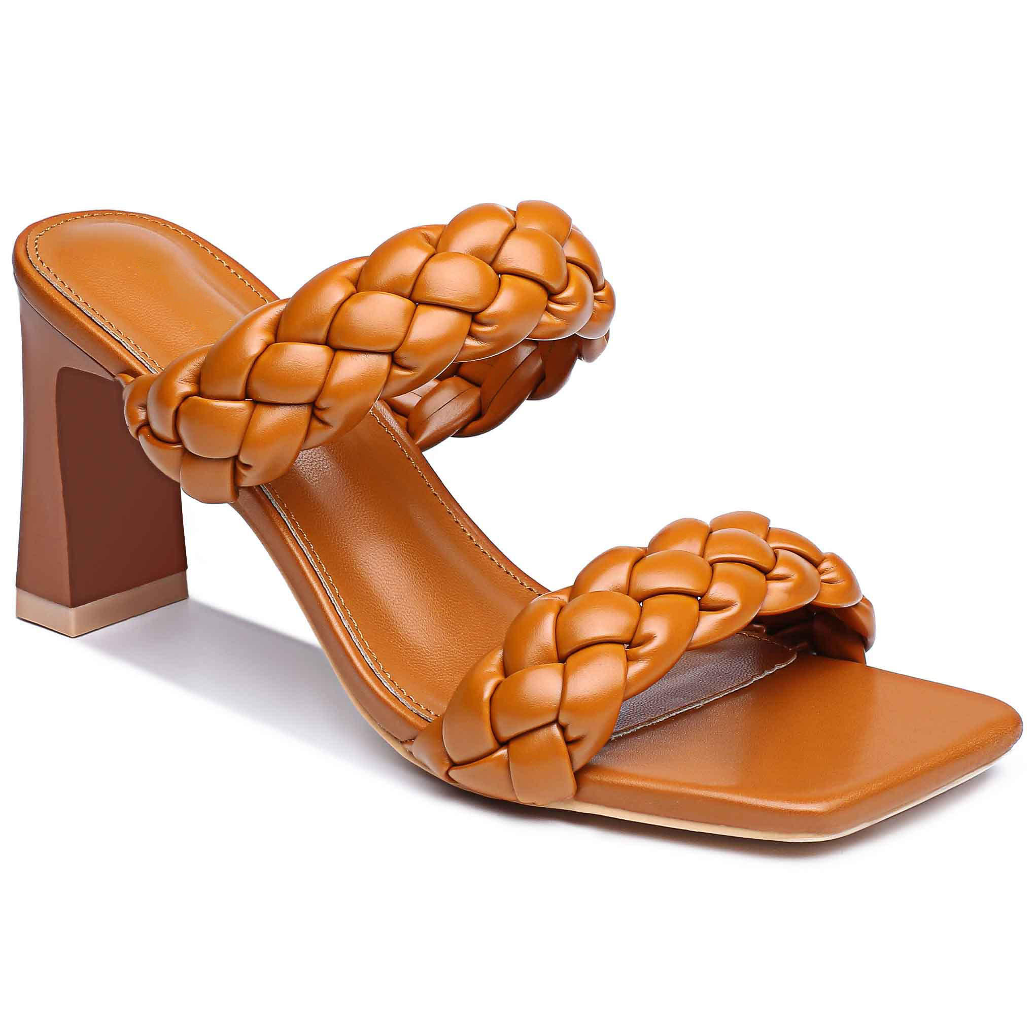 Elara Braided Square Toe Heels