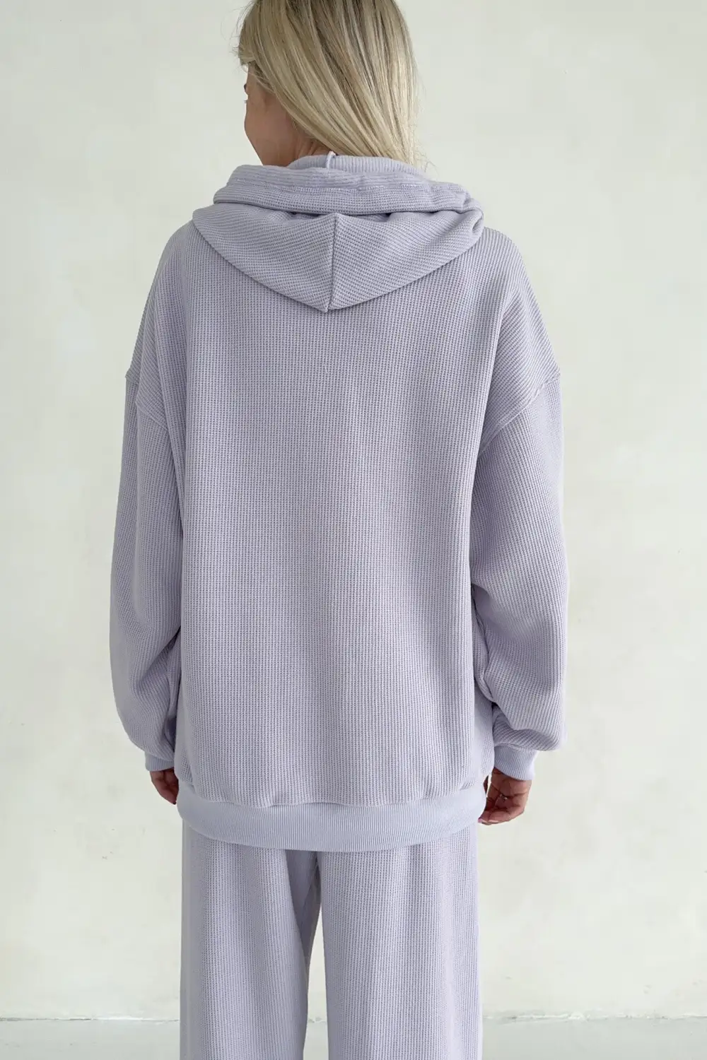 Smooth Waffle Knit Hoodie