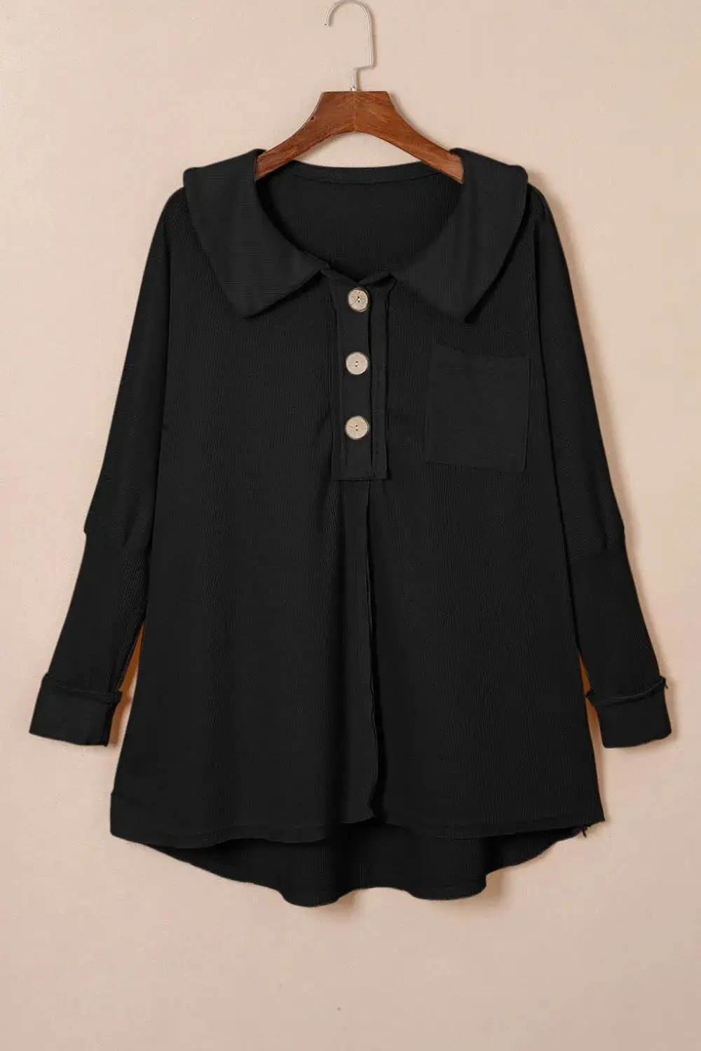 Knit Waffle Button Front Sweater Dress