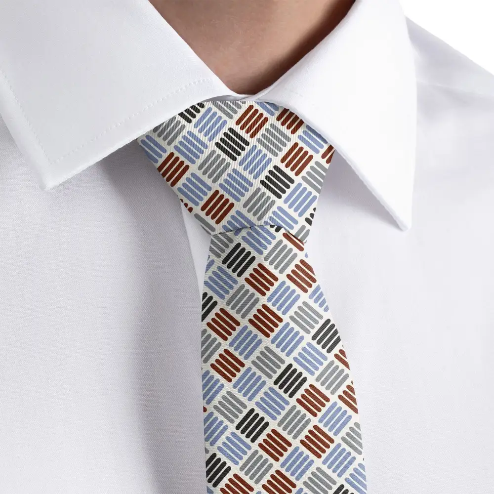 Modern Plaid Motif Necktie