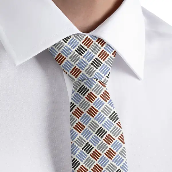 Modern Plaid Motif Necktie