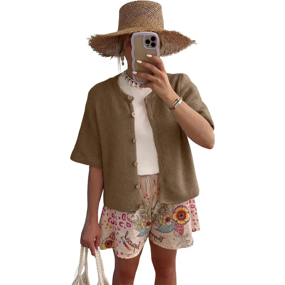 Women's Short-Sleeve Cardigan Sweater🔥10-Pack -Only $24