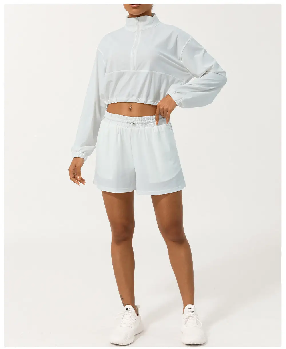 Zip-Front Quick-Dry Top and Shorts Active Set