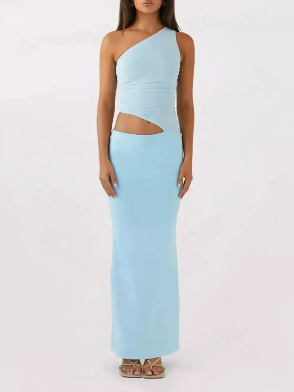 One Shoulder Ruched Coordinated Set