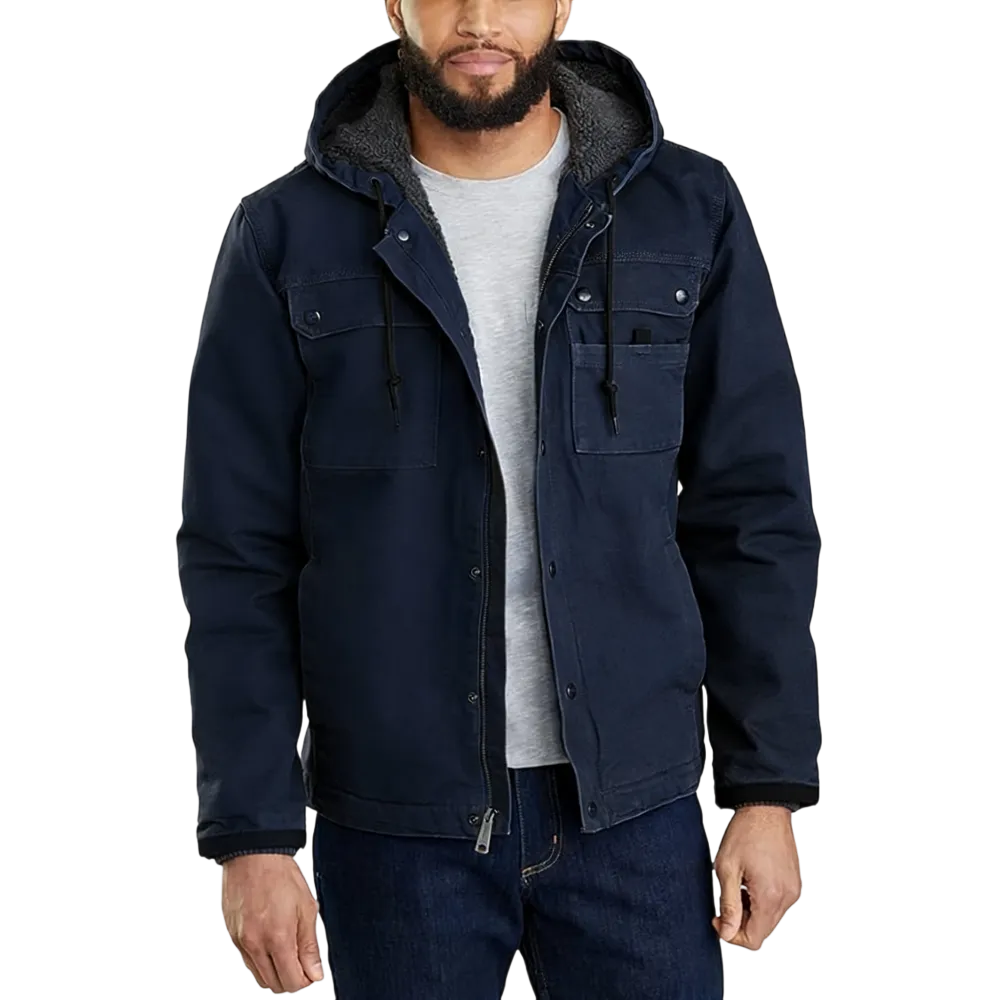 Men's Relaxed Fit Washed Duck Sherpa-Lined Utility Jacket