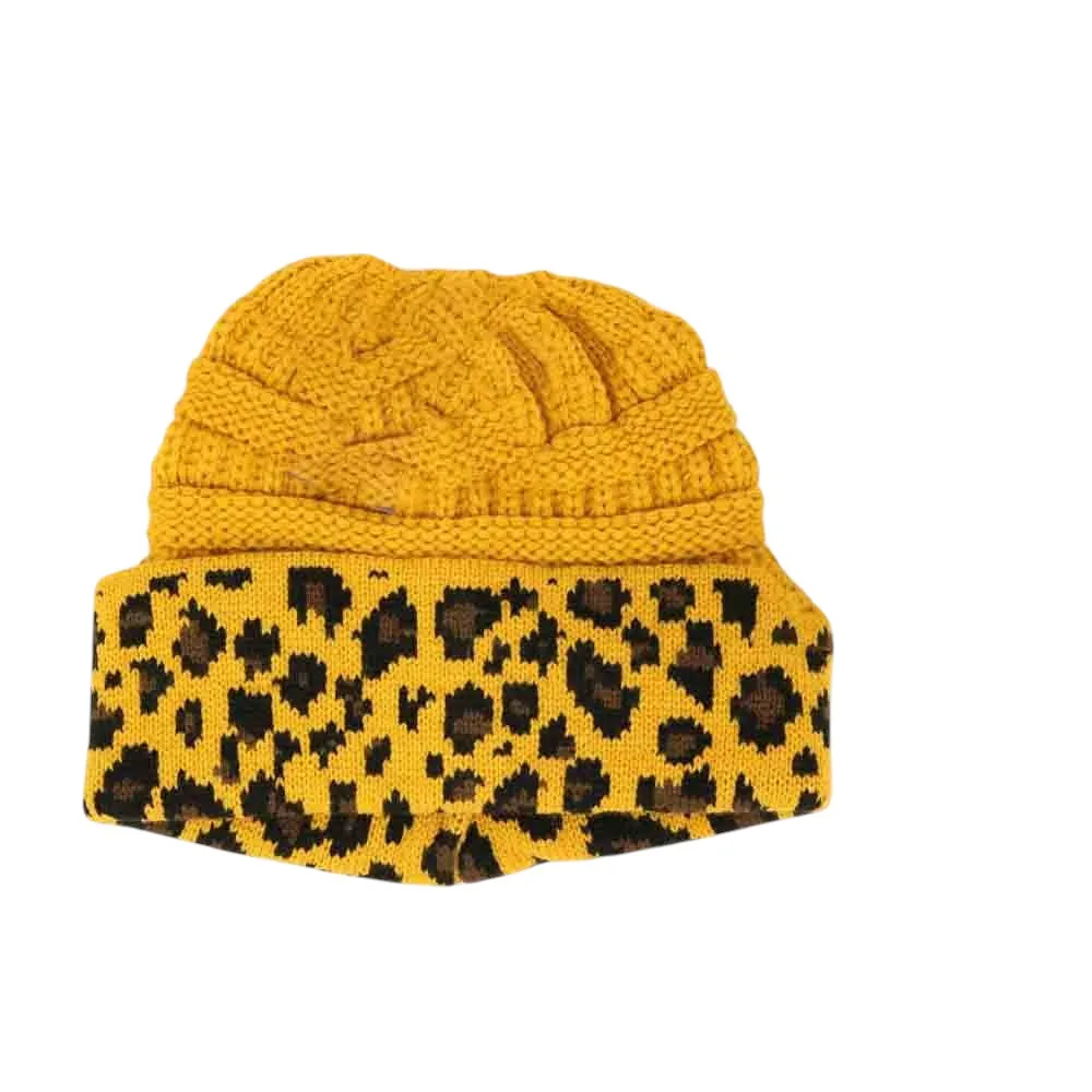 Leopard Print Matching Beanie