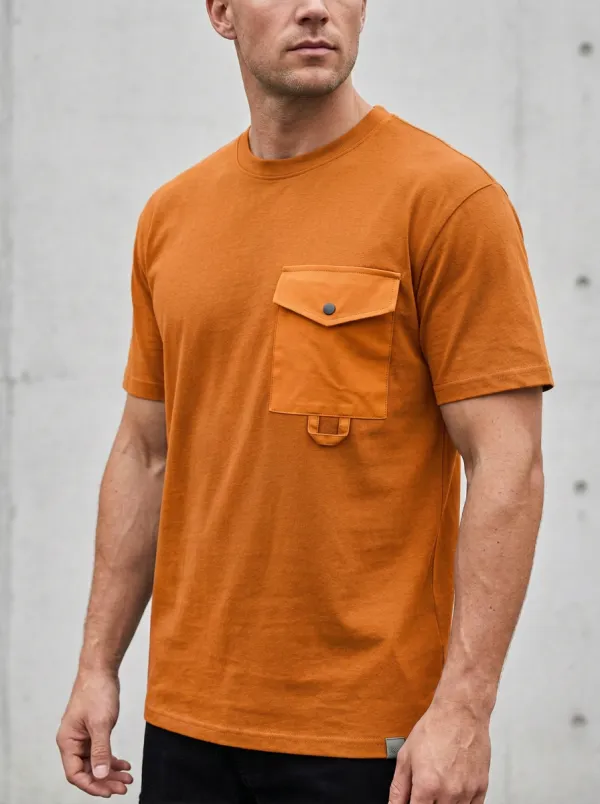 Practical Cargo Pocket Shape Men's Cargo Pocket T-Shirt