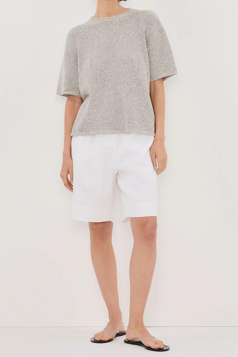 SILVER MARLE BOXY KNIT TEE