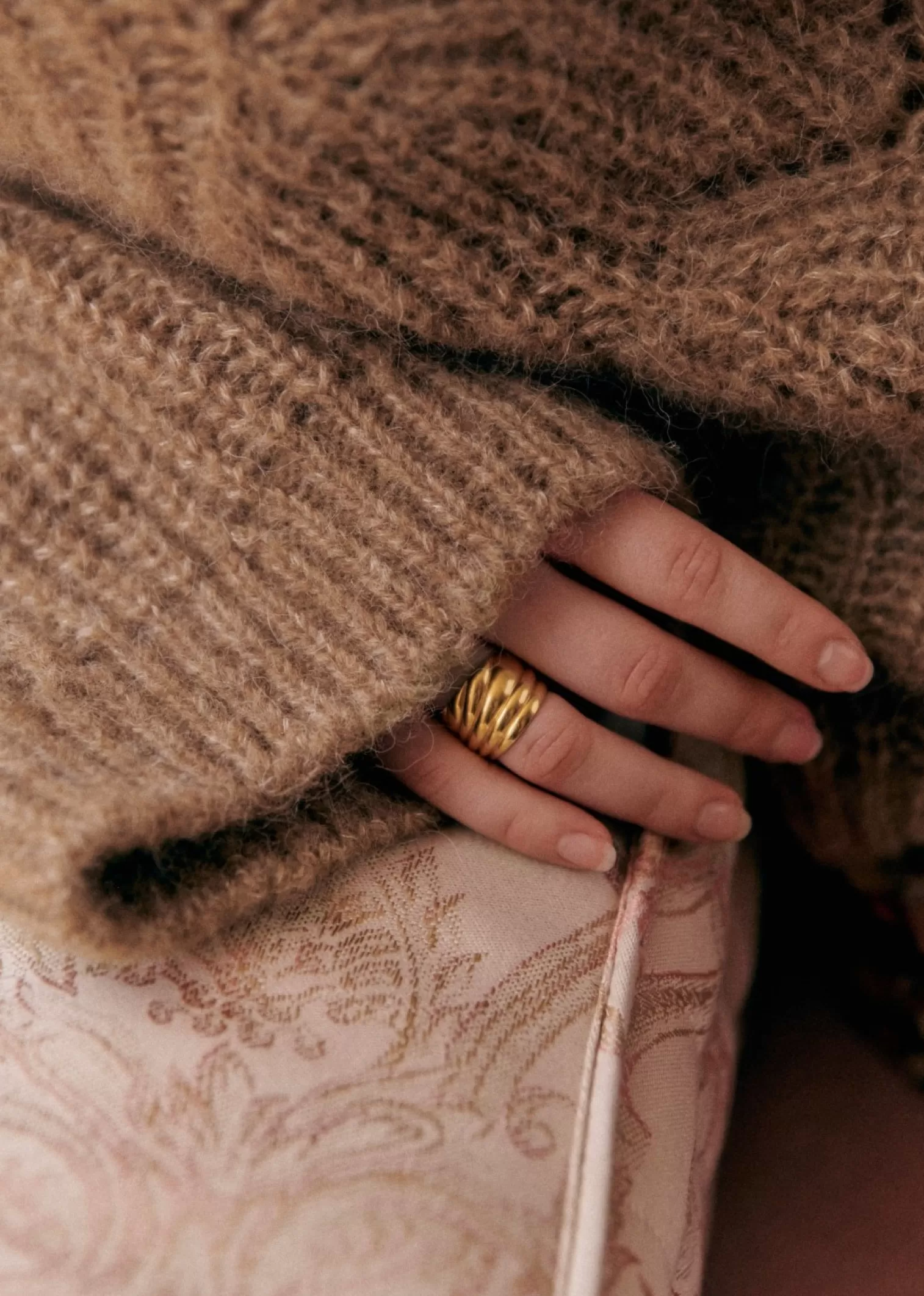 Cable Knit Crew Neck Sweater