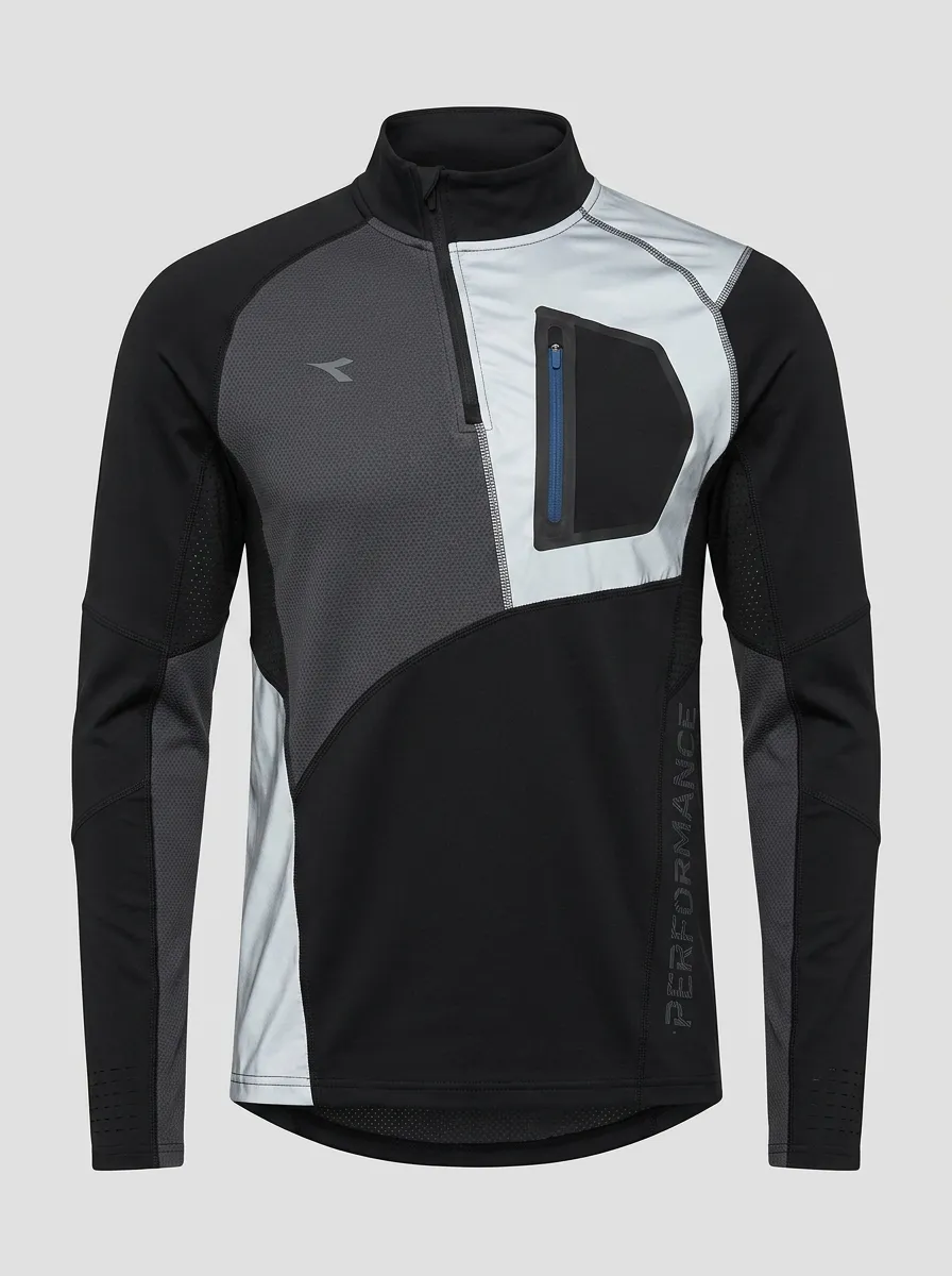 Men's Athletic Sports Performance Colorblock Quarter Zip Shirt