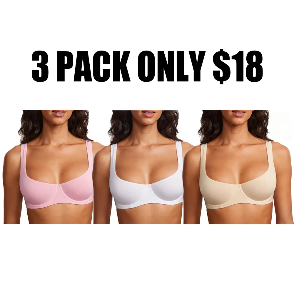 Unpadded Demi-Cup Bra🔥6-Pack - All Colors Included, Only $24