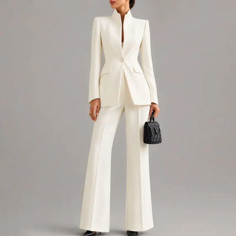 Women's Tailored High-Neck Pant Suit Set