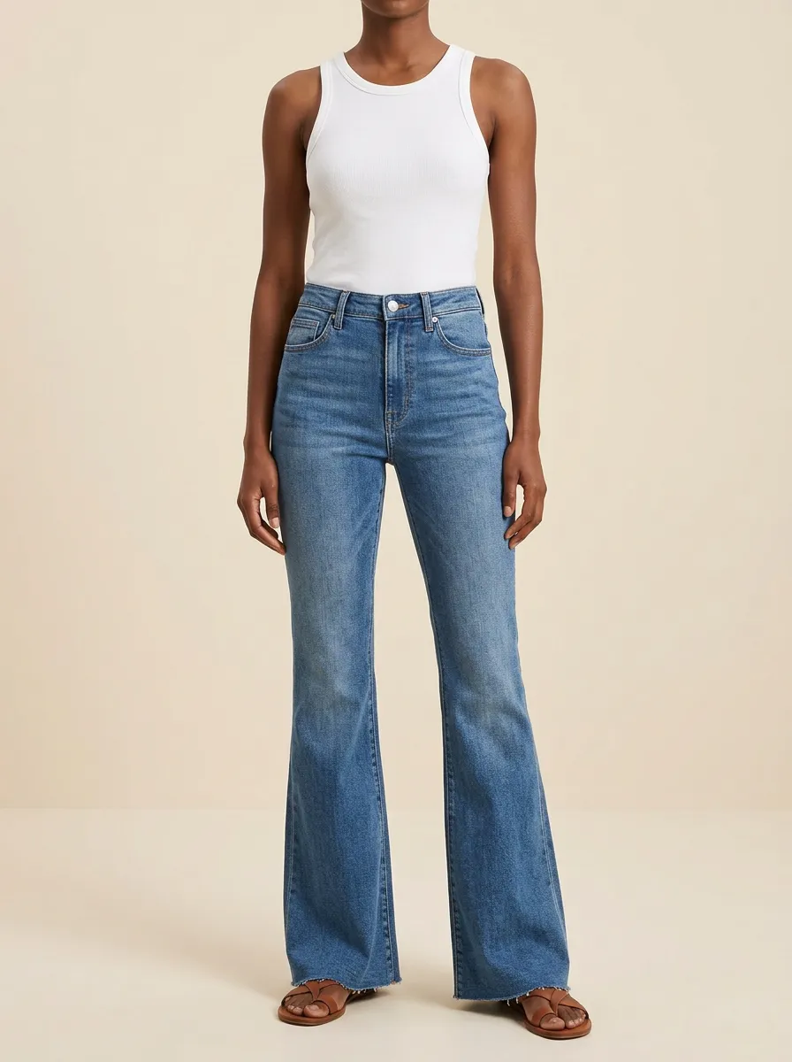 Women's Vintage High-Rise Flare Denim Jeans