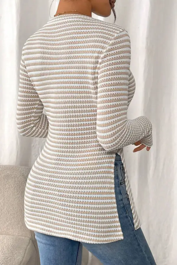 Striped Sheer Long Sleeve Top