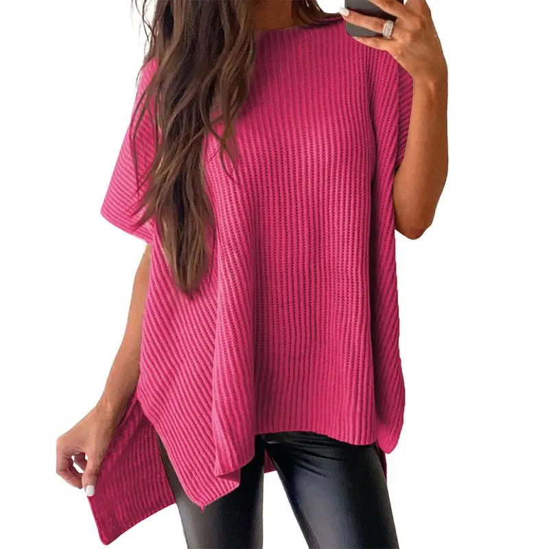 Women’s Knit Short Sleeve Sweater – Soft Cotton Comfort, Clean Lines & Effortless Fall Style