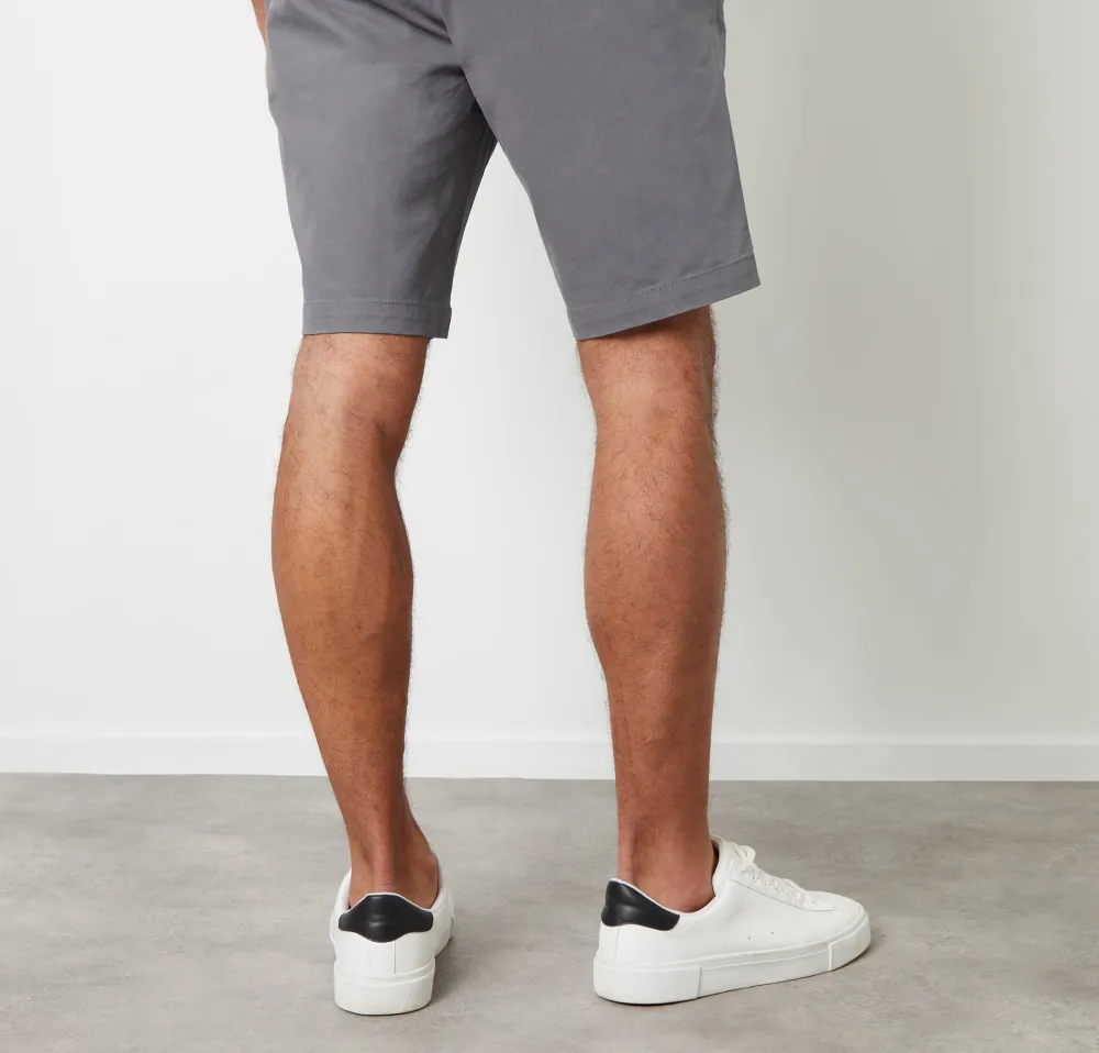 Men's Slate Gray Belted Chino Shorts