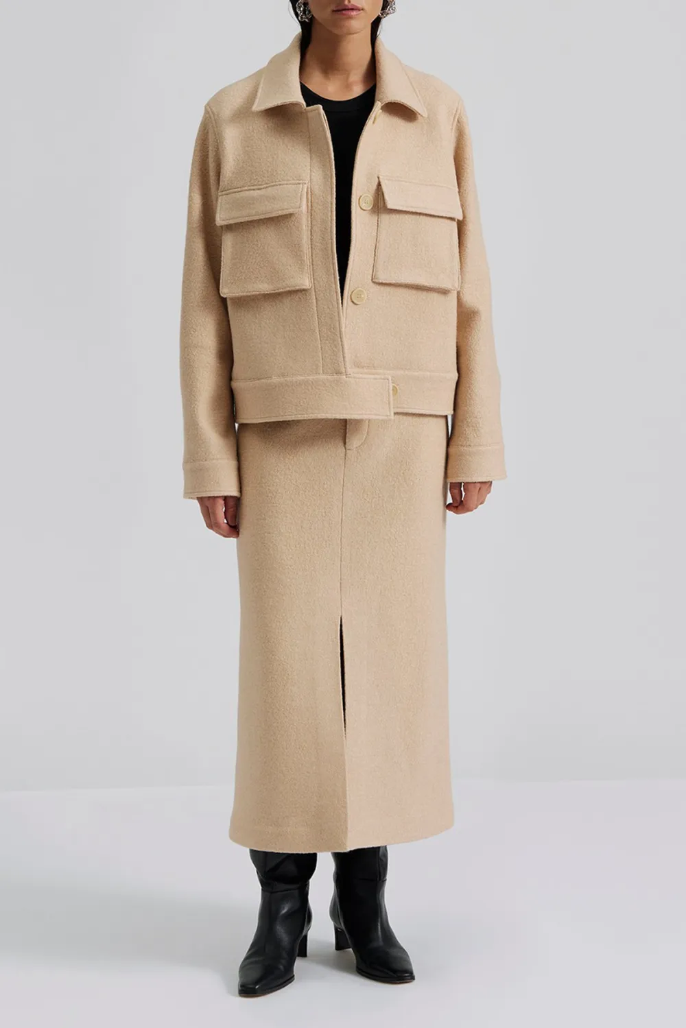 Cropped Tweed Work Jacket