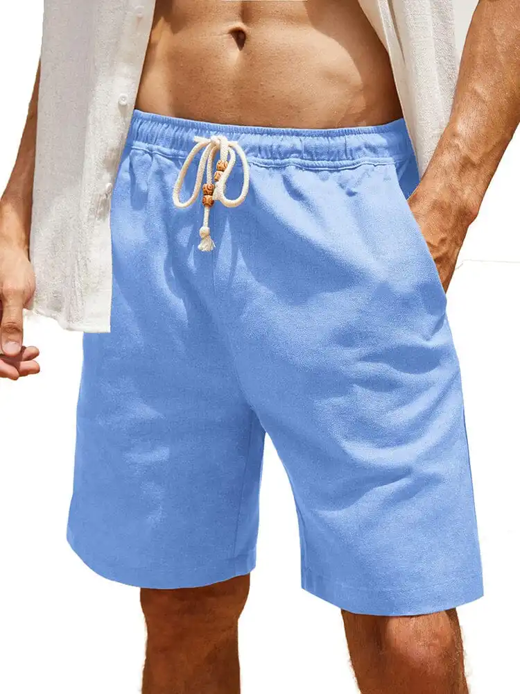 Men's Casual Elastic Waist Linen Casual Shorts