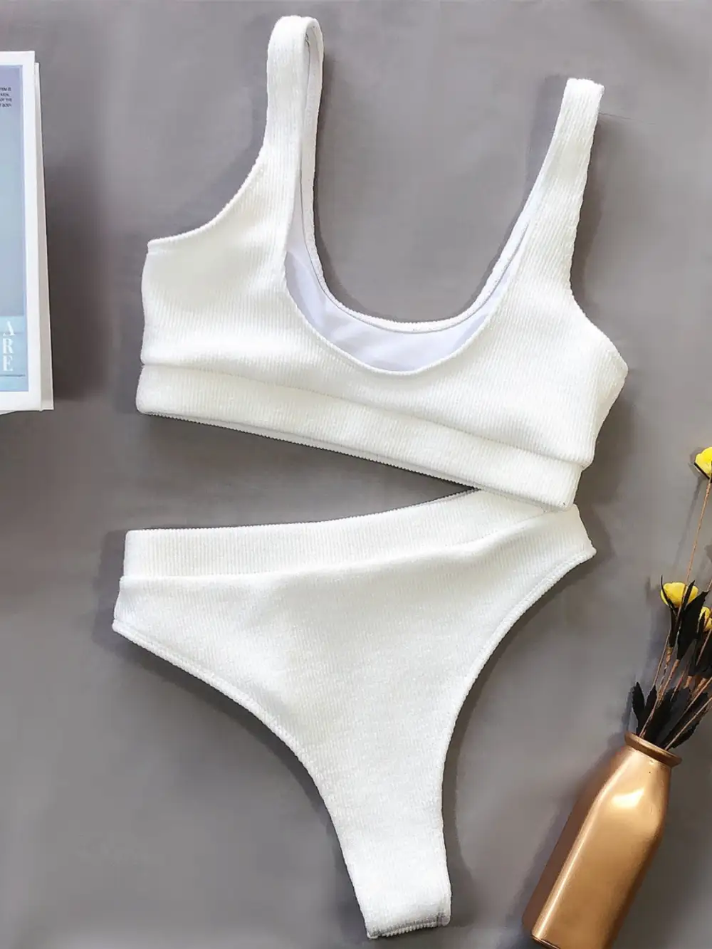 Scoop Neck Wide Strap Coordinated Accessory