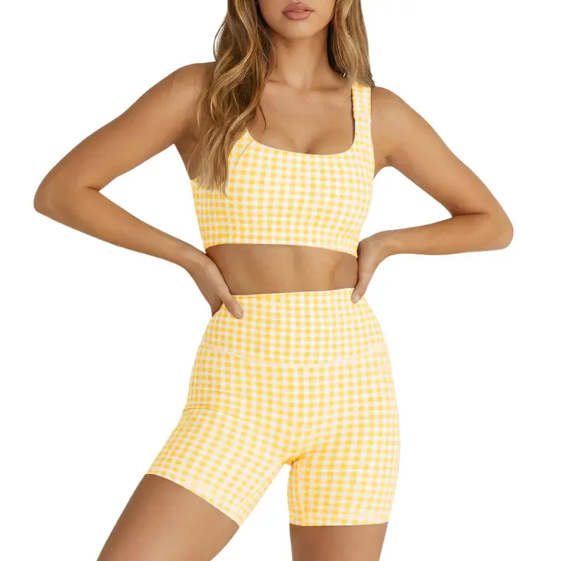 Women's Plaid Two-Piece Athleisure Set