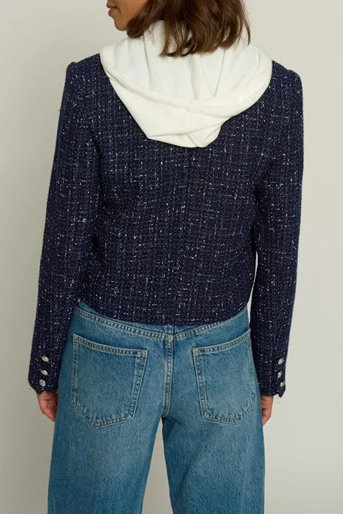 Navy Tweed Hooded Dickie Blazer