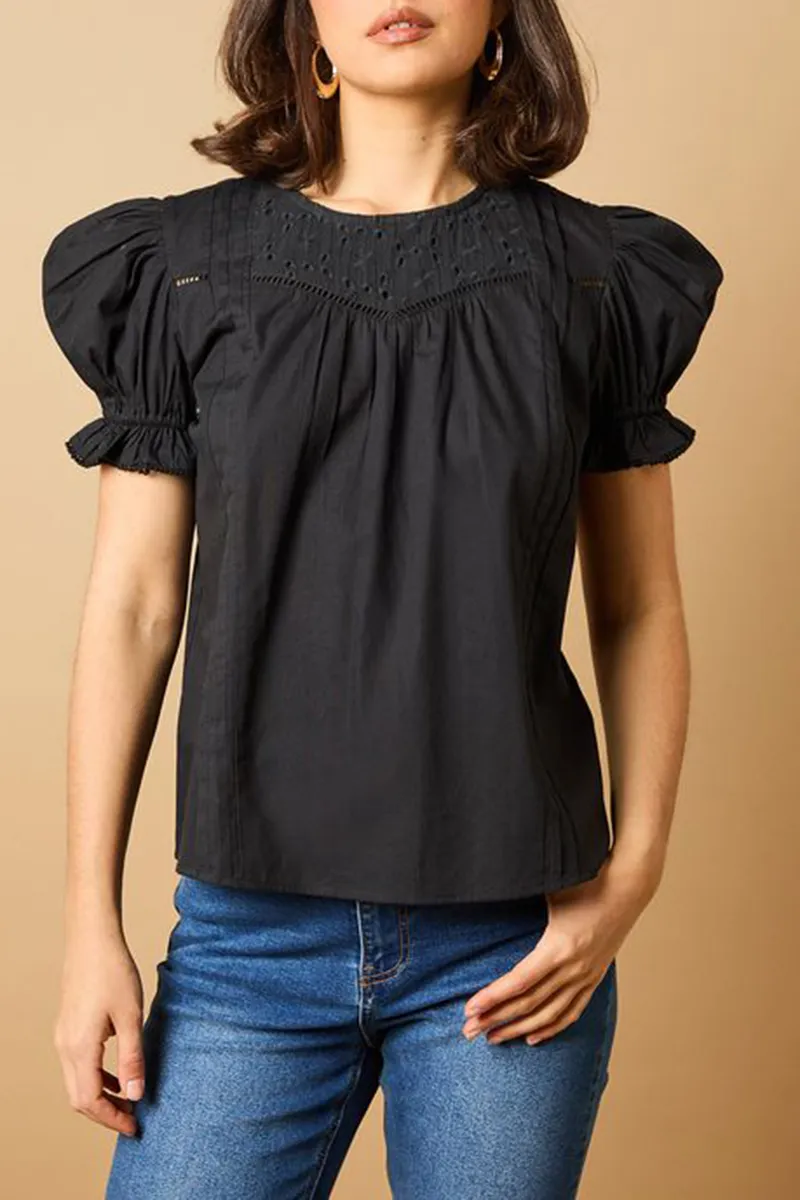 Casual Style Puff Sleeve Blouse