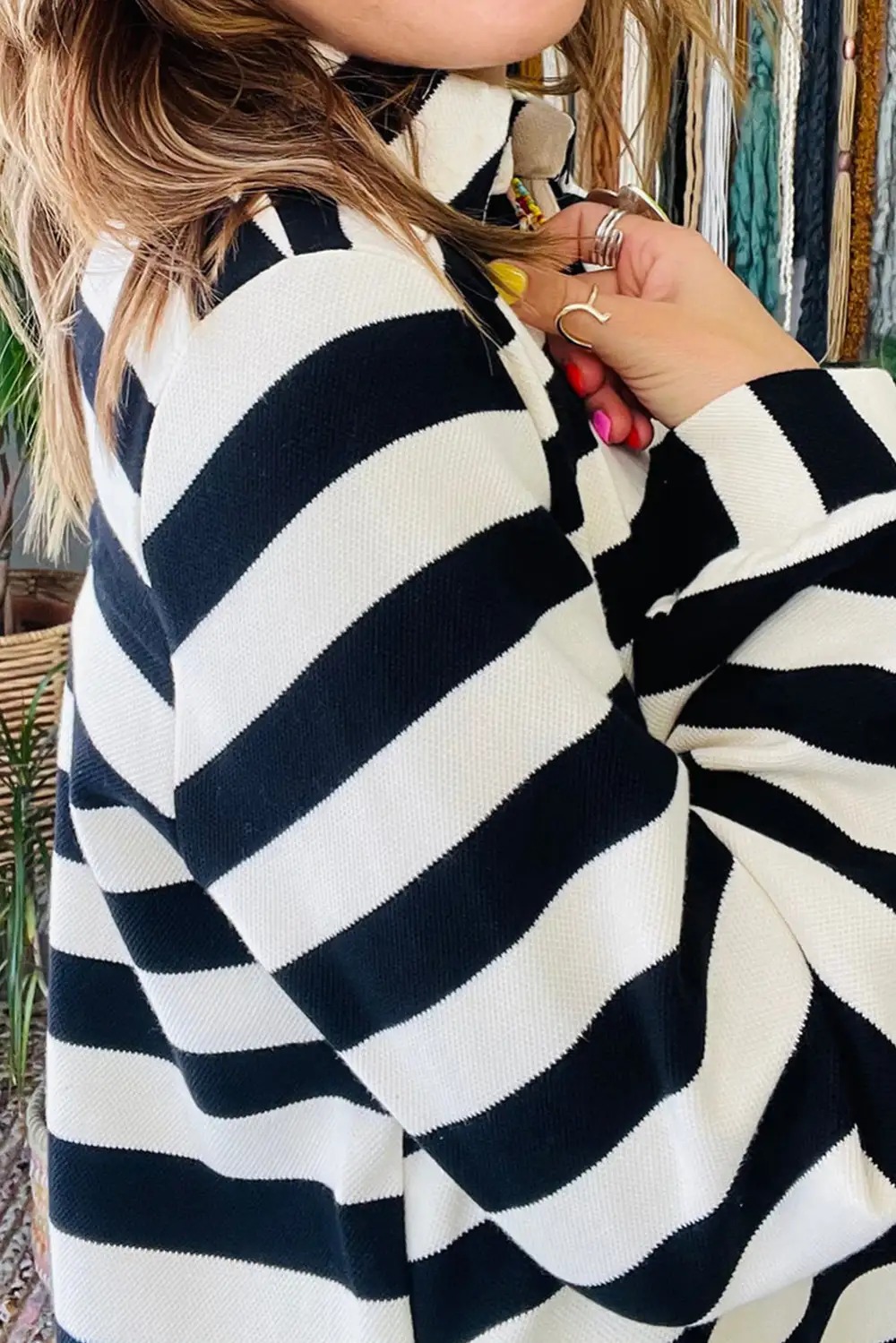 Striped Pocketed Shirt Dress