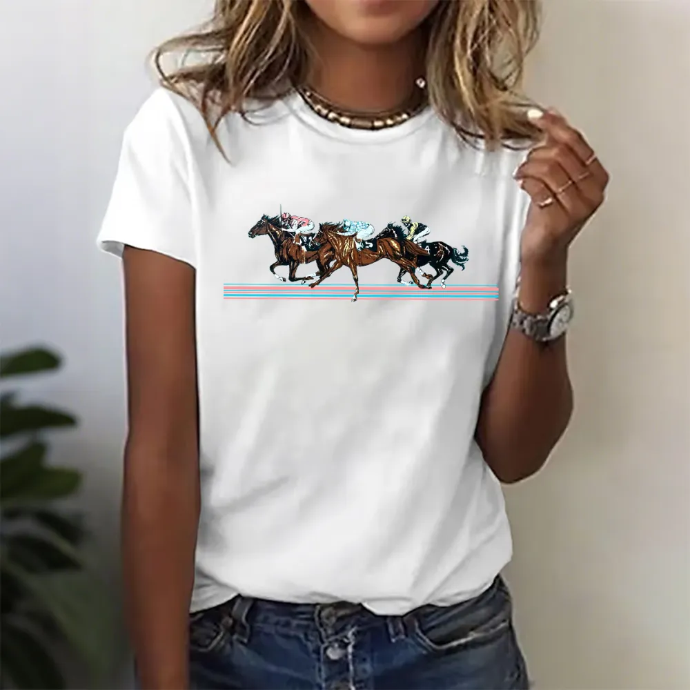 Women's Horse Racing Graphic Short - Sleeve
