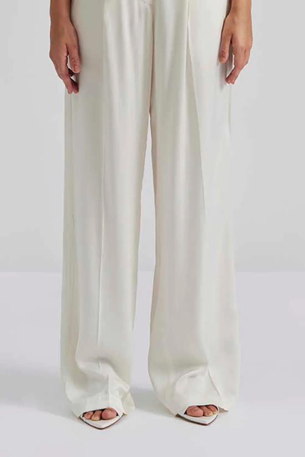 Wide Leg Crepe Trousers