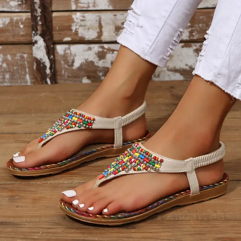 Pu Leather Flat Sandals