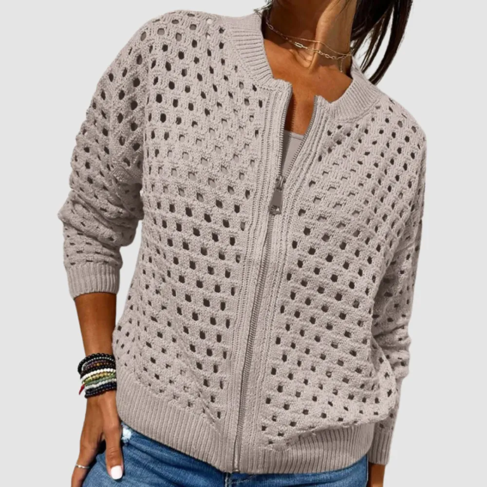 Knit Zip Front Cardigan