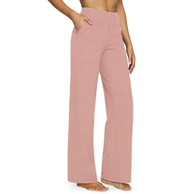 Loose High-Waist Business Casual Pants with Pockets- Perfect for yoga and casual outings