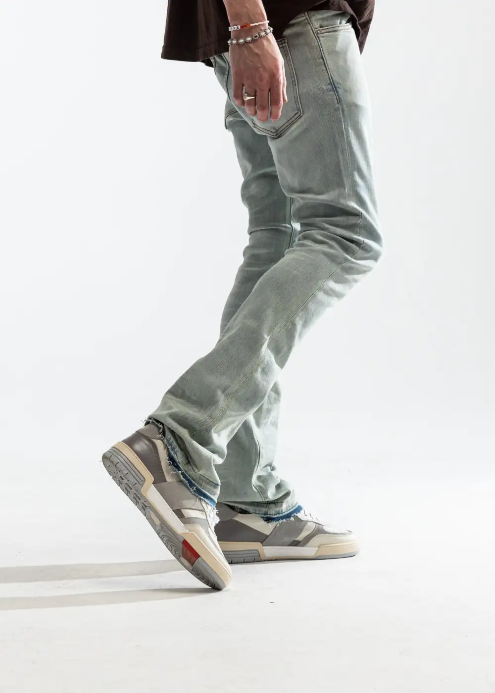 Raw Hem Stacked Skinny Jeans