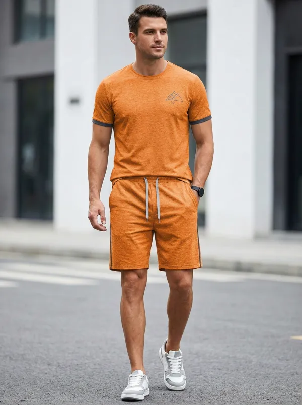 Everyday Mountain Graphic Training Look Men's T-Shirt And Shorts Set