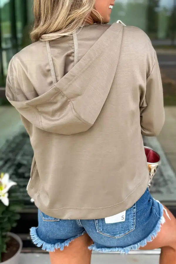 Goat Contrast Bow Embroidered Zip-Up Jacket