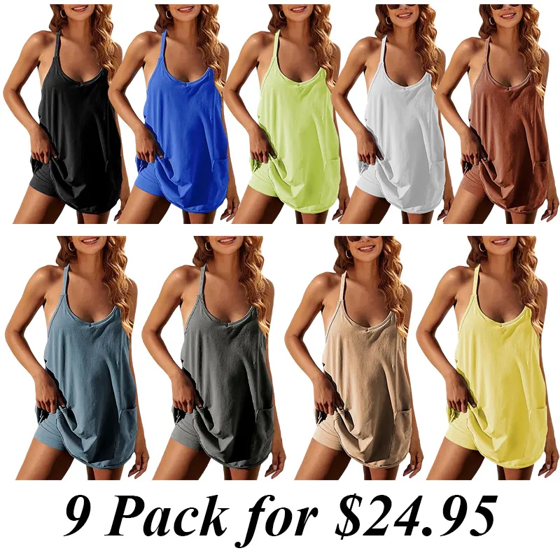 9PACK-Casual V-Neck Vest & Shorts Set