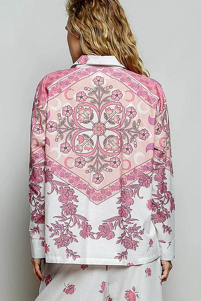 Printed Button Down Shirt