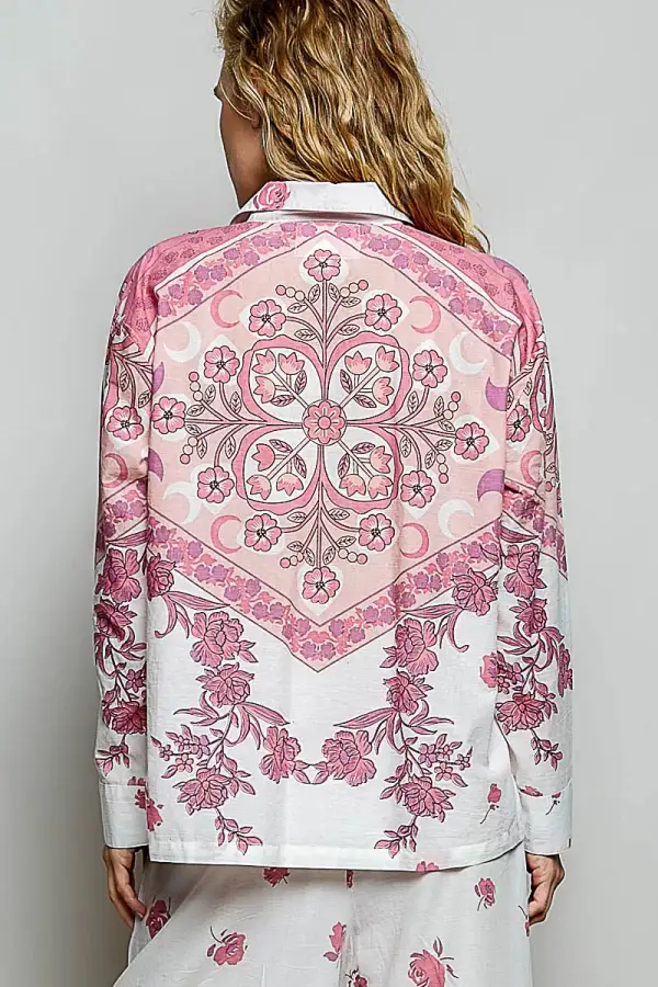Printed Button Down Shirt