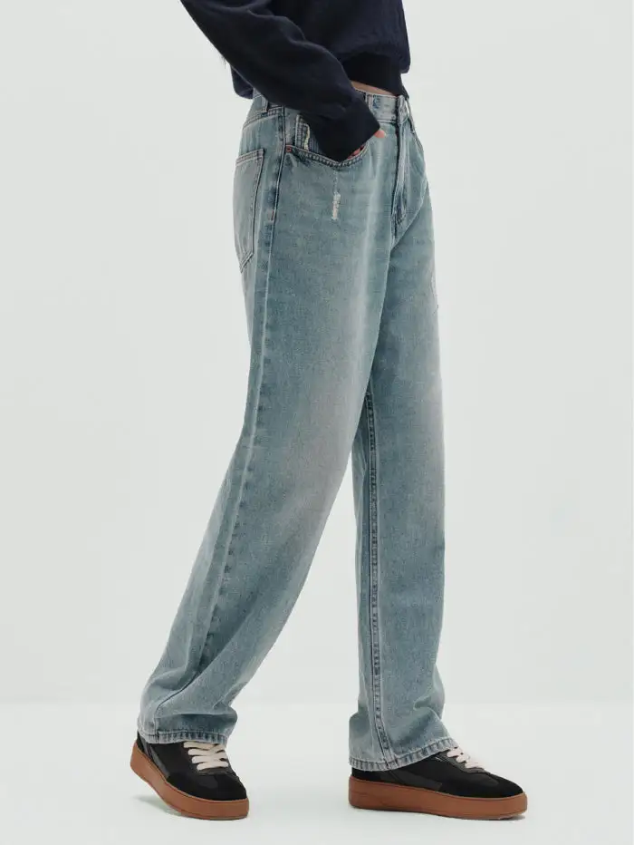 Men's Denim Wide-leg Denim Pants