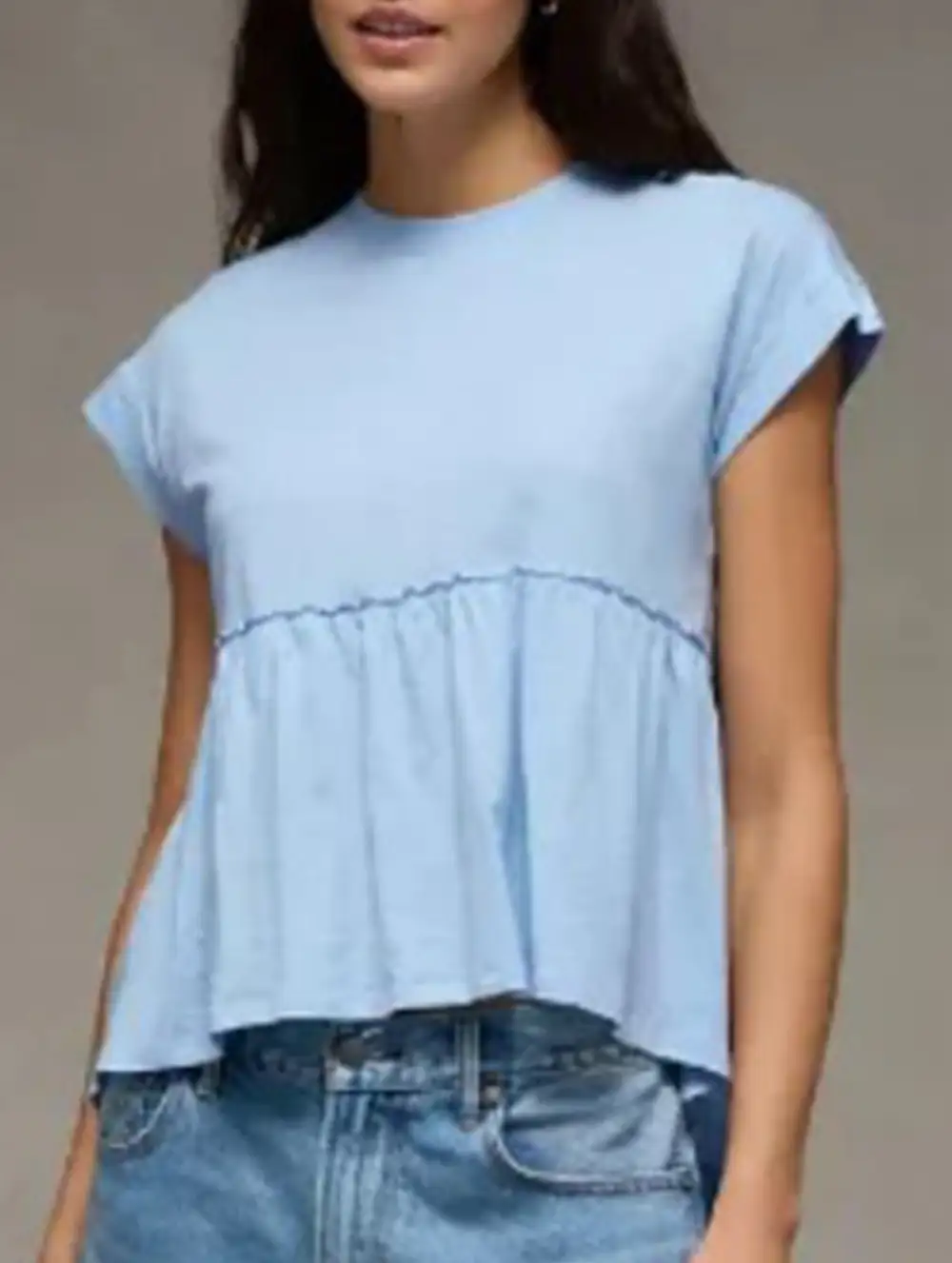 Babydoll Style Thin Top With Back Tie