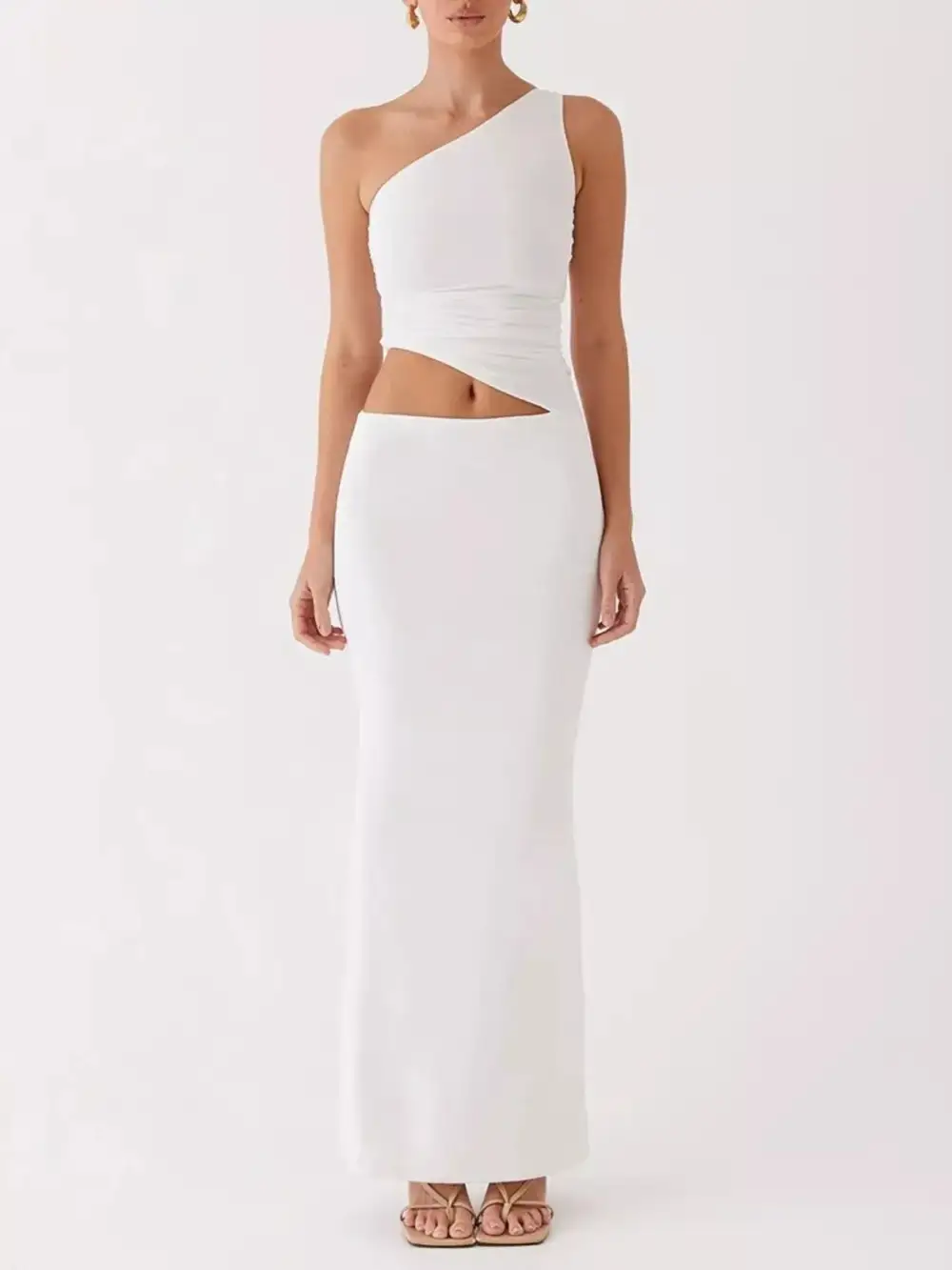 One Shoulder Ruched Coordinated Set